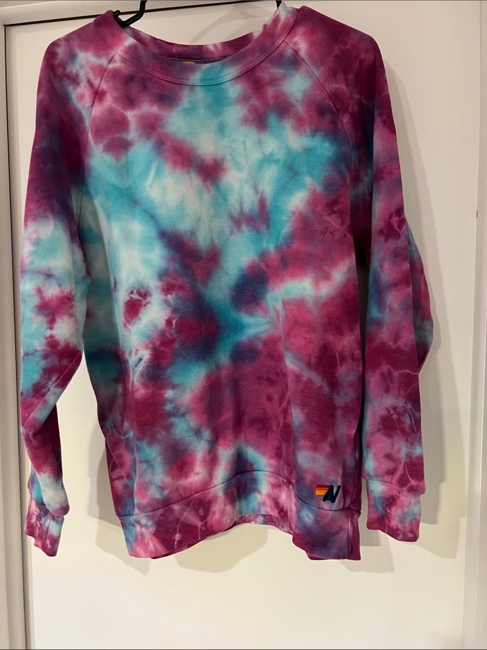 Aviator Nation Purple and Blue Tie-Dye Sweatshirt